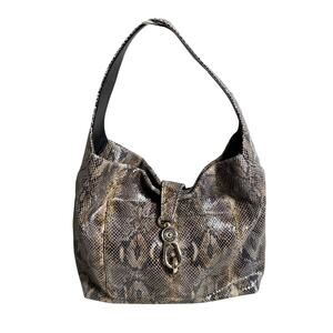 Dooney & Bourke vintage purse snakeskin embossed leather shoulder bag logo lock